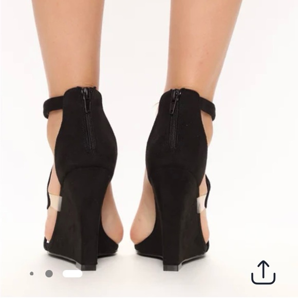 Fashion Nova Elegant Black Heels with Clear Straps - Picture 3 of 4